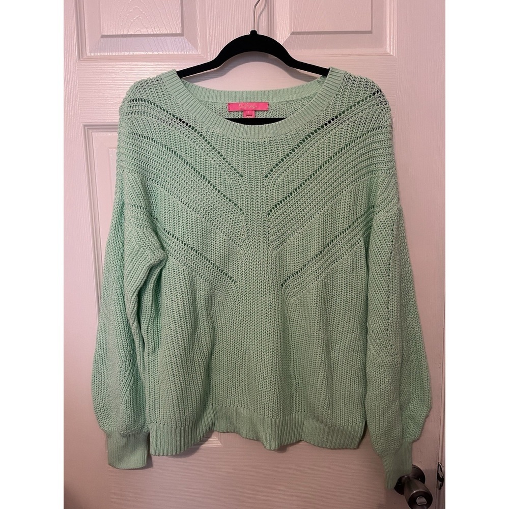 Lilly Pulitzer Pistachio Green Cotton Bristow Sweater Large Girlhoodcore